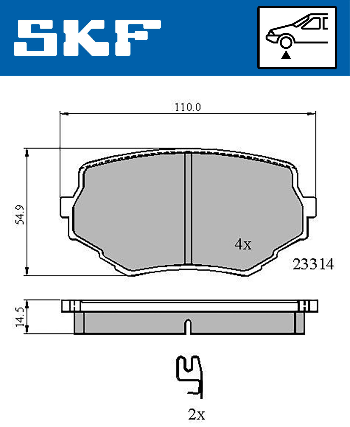 Set placute frana,frana disc VKBP 80531 A SKF